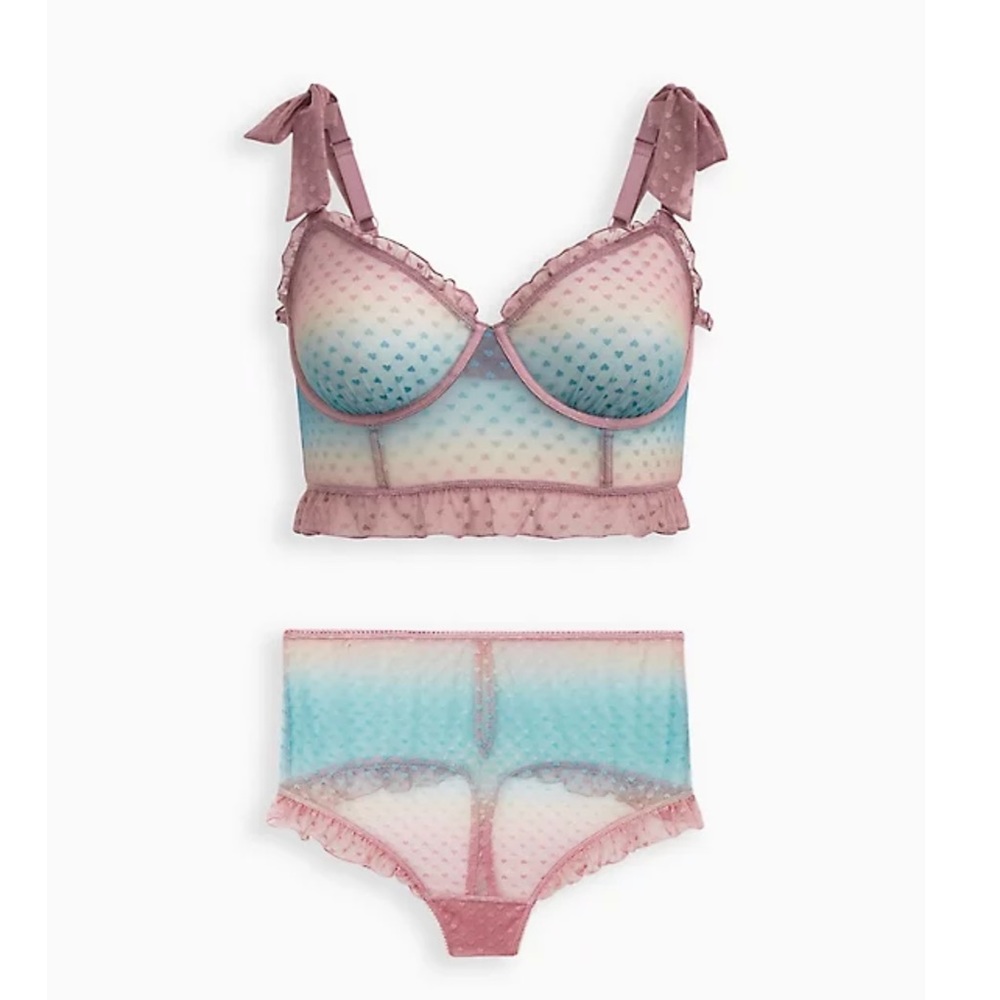 Torrid Gradient Ruffle Longline Bra Set - Picture 2 of 4